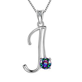 Women Letter J Initial Necklaces Sterling Silver - Necklaces - Aurora Tears Jewelry